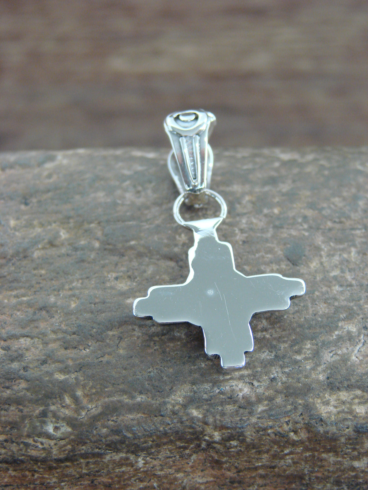 Native American Sterling Silver Zia Symbol & Sunface Pendant - Kallestewa