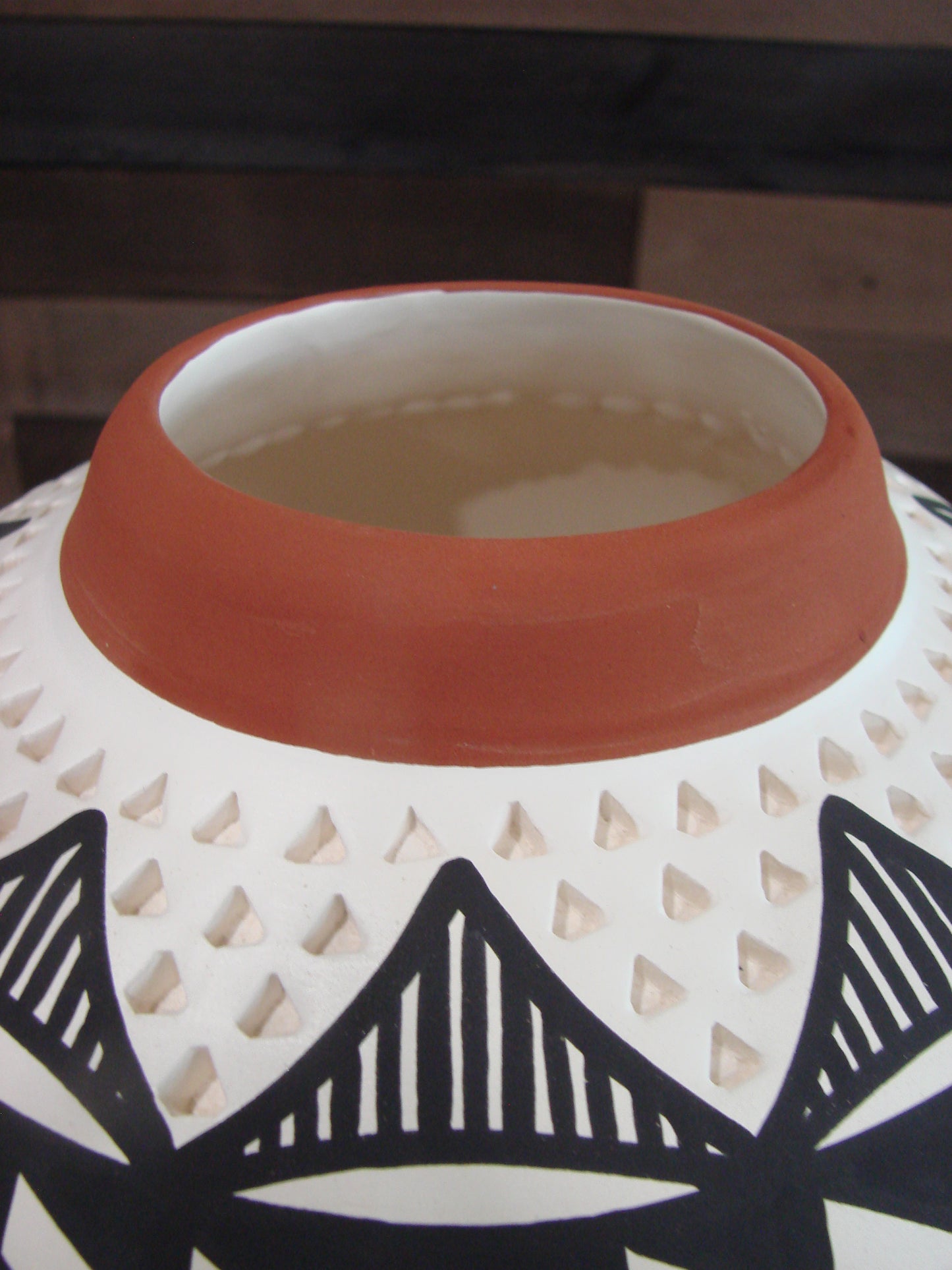 Native American Acoma Fine Line Hand Painted Pottery by Aragon