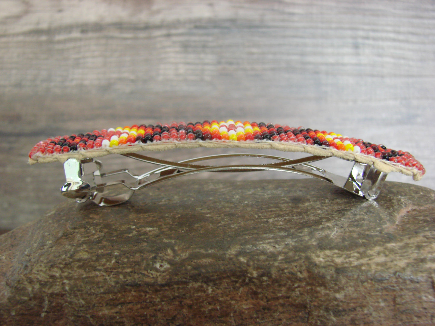 Native American Hand Beaded Hair Barrette by Cleveland