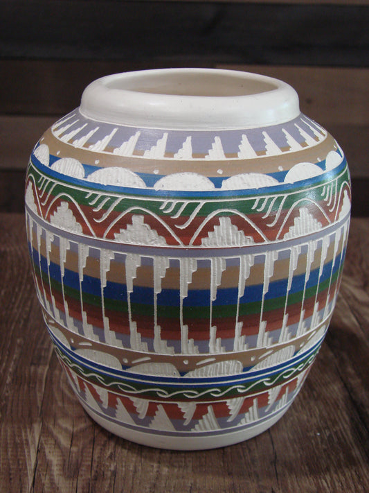 Native American Hand Etched & Hand Painted Pottery - Gilmore