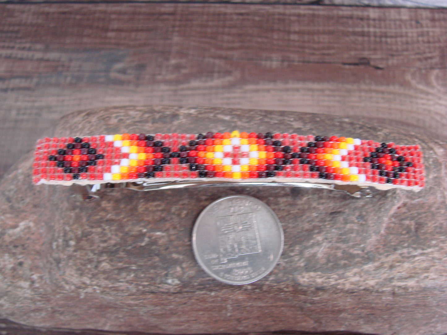 Native American Hand Beaded Hair Barrette by Cleveland