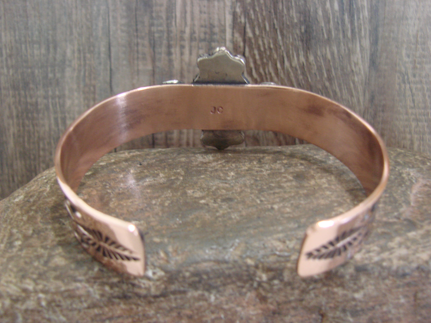 Native American Copper & Turquoise Bracelet by Cleveland