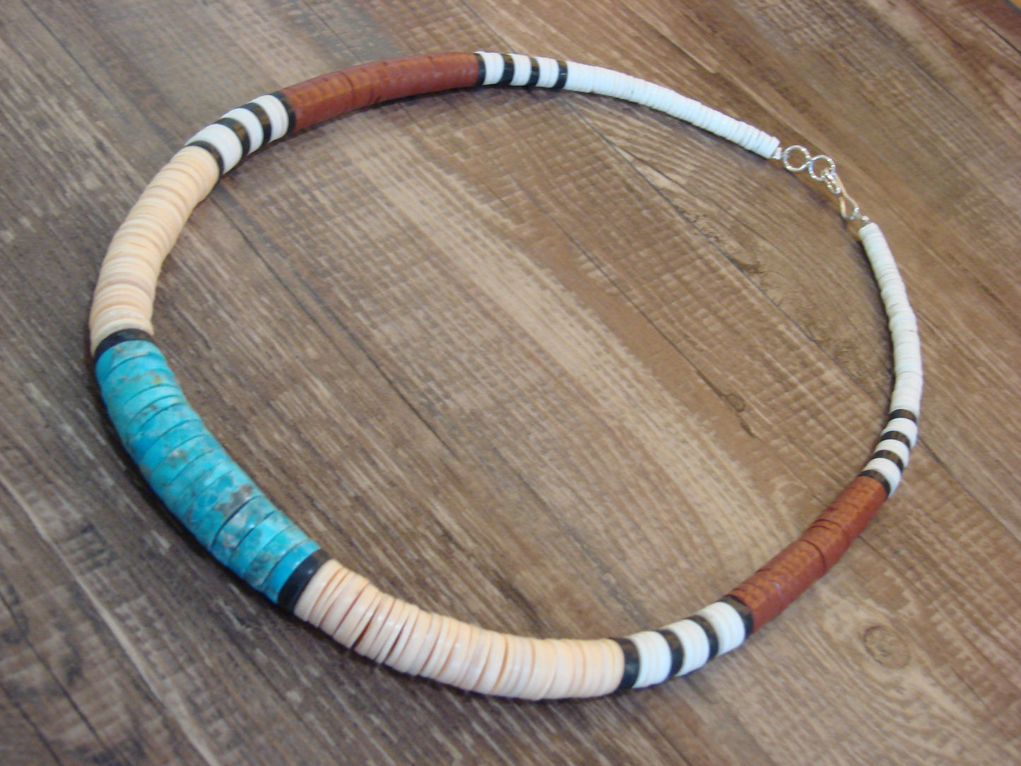 Native American 19" Santo Domingo Multi Stone Heishi Necklace - Crespin