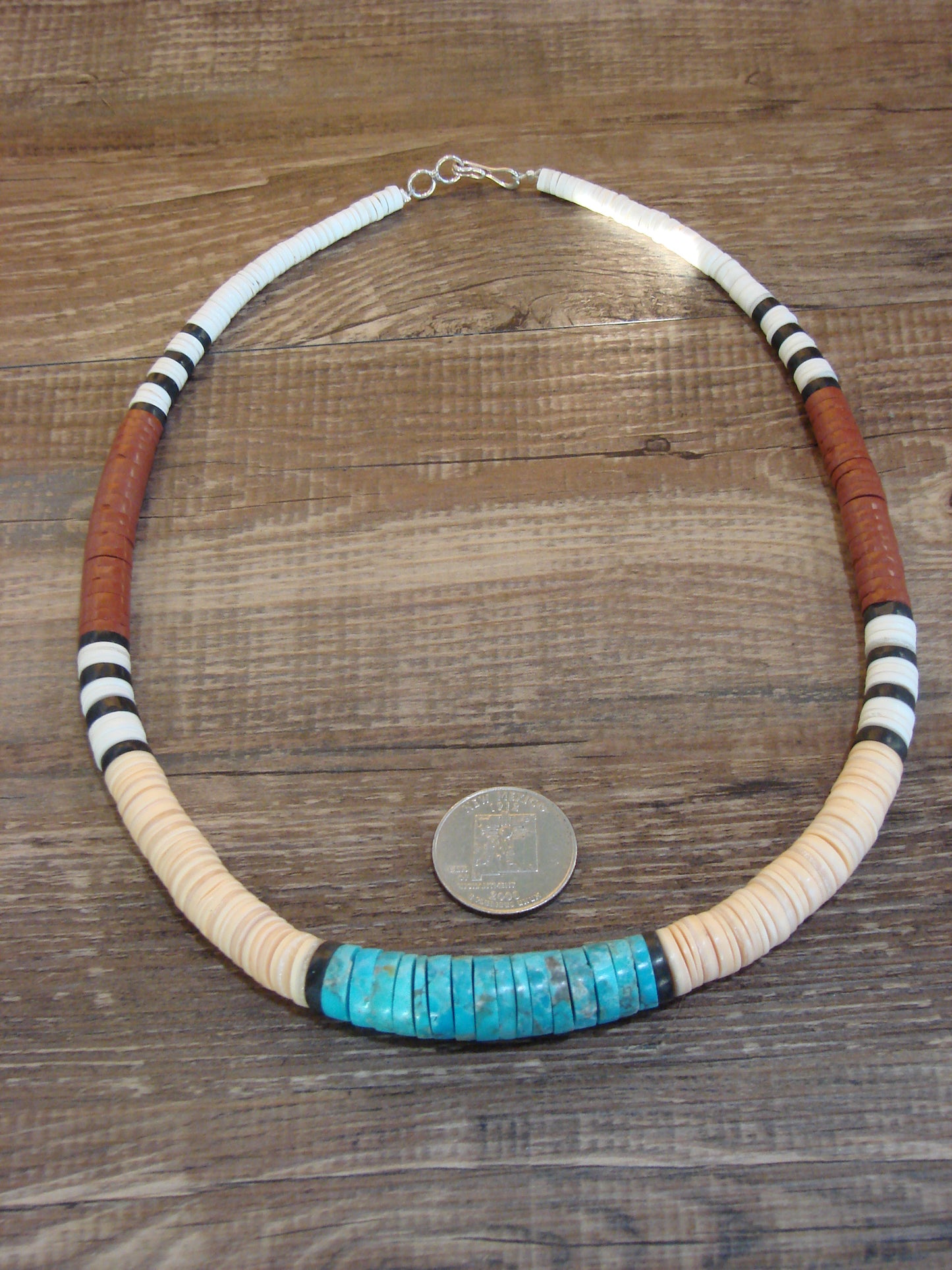 Native American 19" Santo Domingo Multi Stone Heishi Necklace - Crespin
