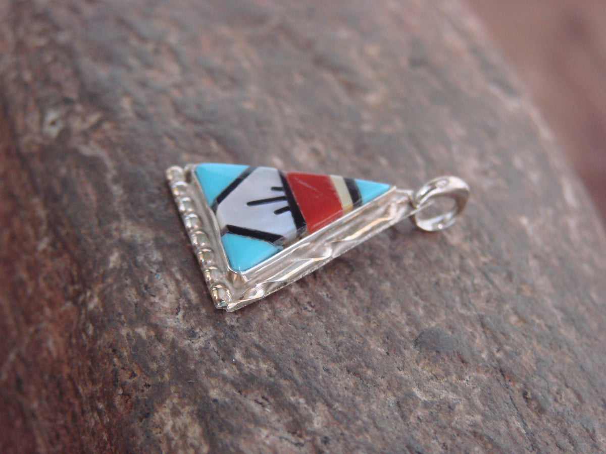 Native American Sterling Silver Turquoise Inlay Pendant - Niiha