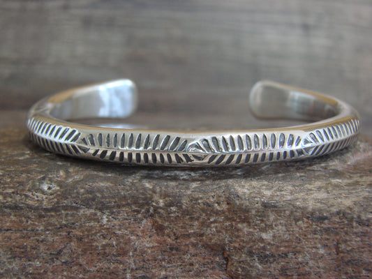 Heavy Native American Sterling Silver Bracelet by Tahe