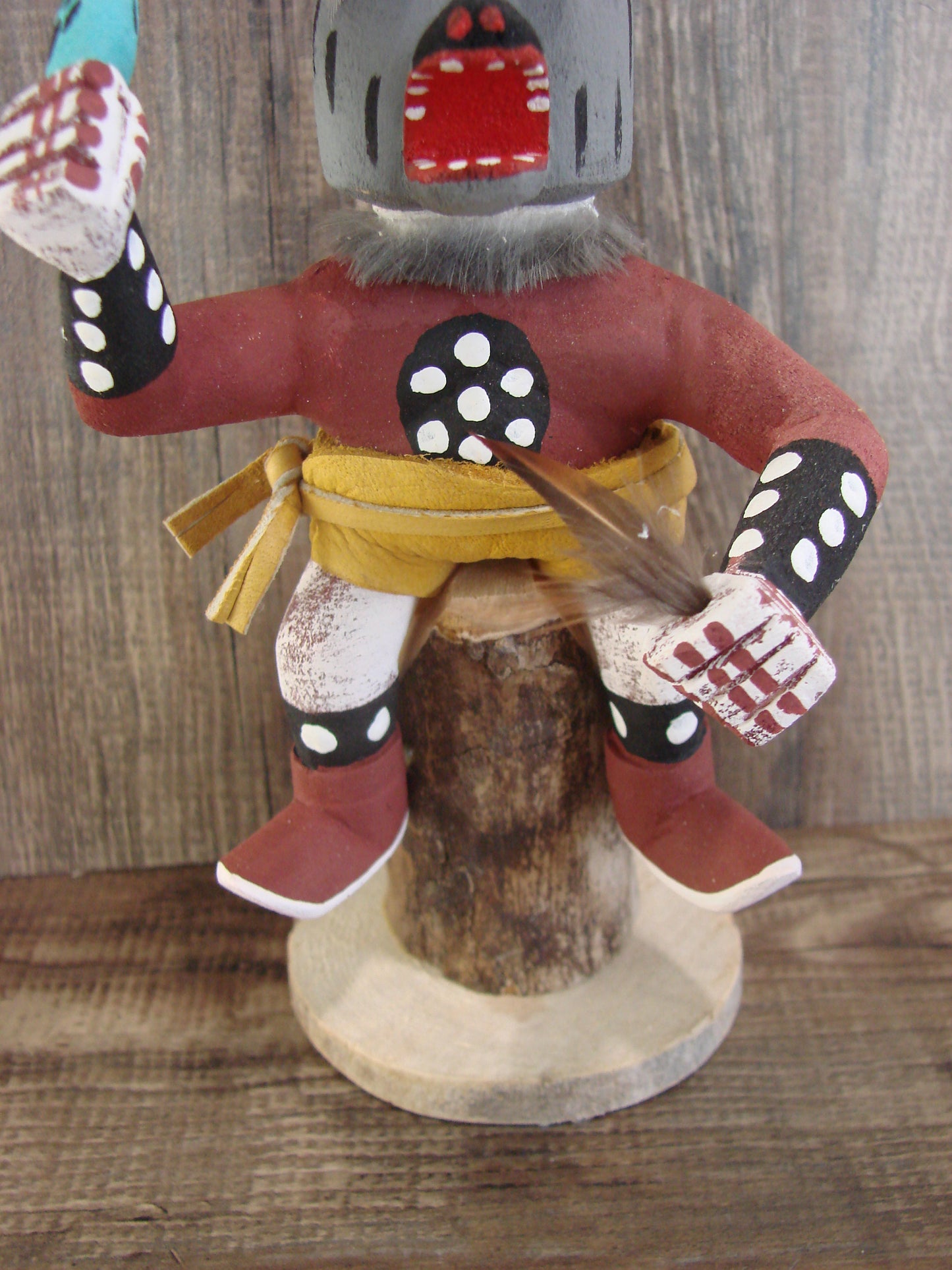 Native American Gray Wolf Kachina Dancer Signed Benally