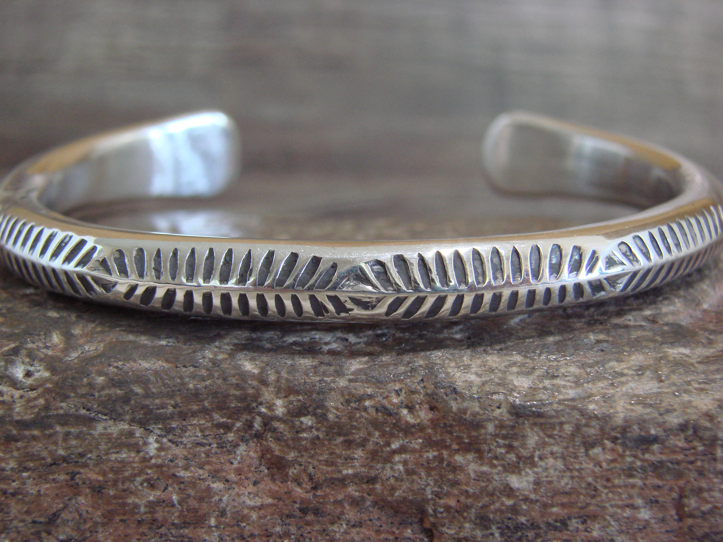 Heavy Native American Sterling Silver Bracelet by Tahe
