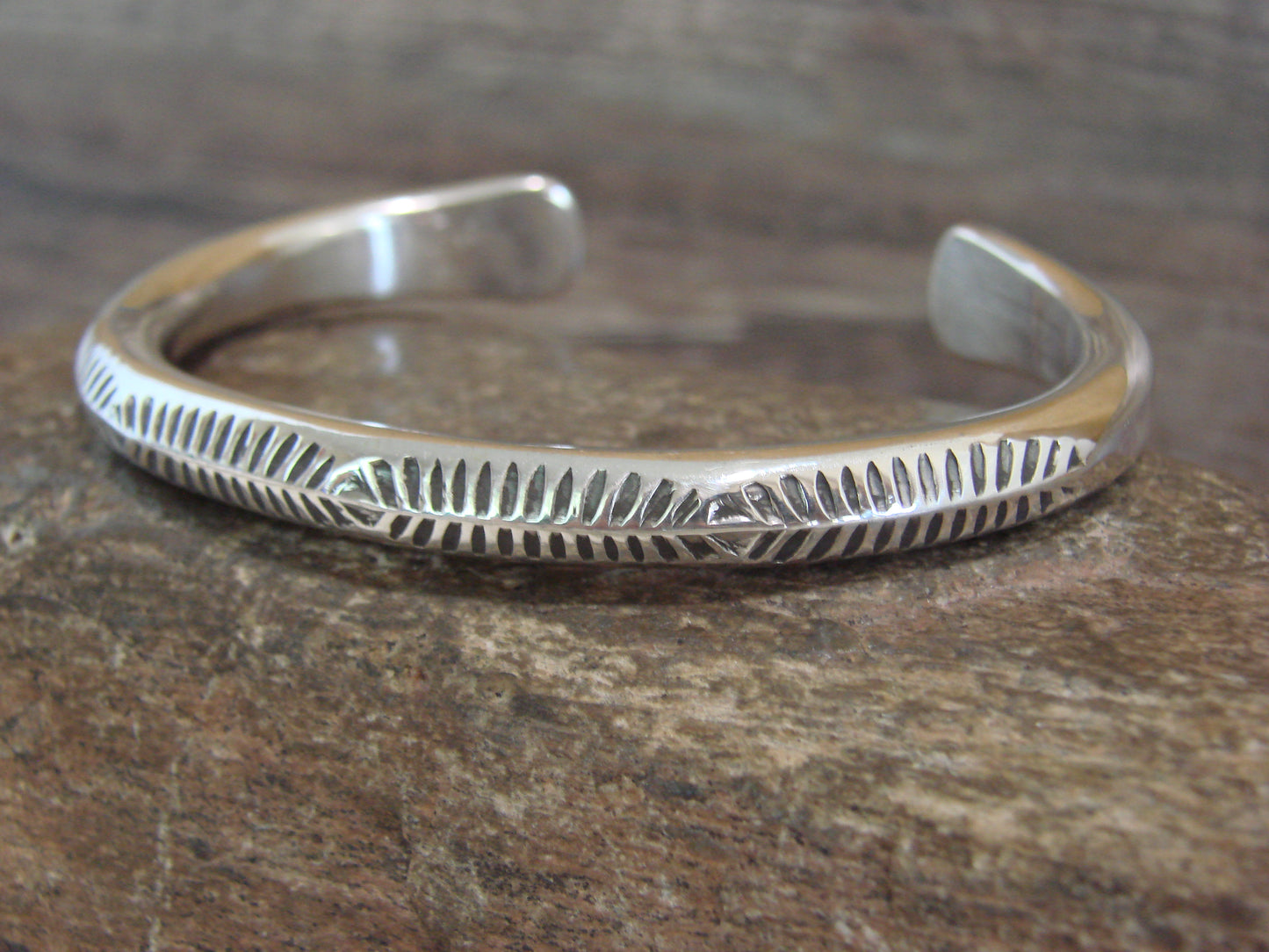 Heavy Native American Sterling Silver Bracelet by Tahe