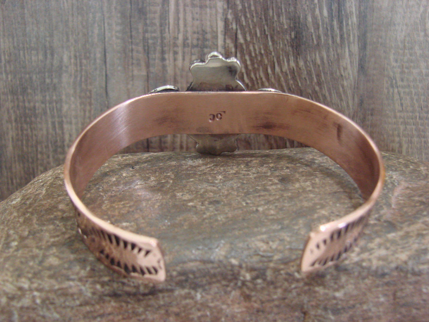 Native American Copper & Turquoise Bracelet by Cleveland