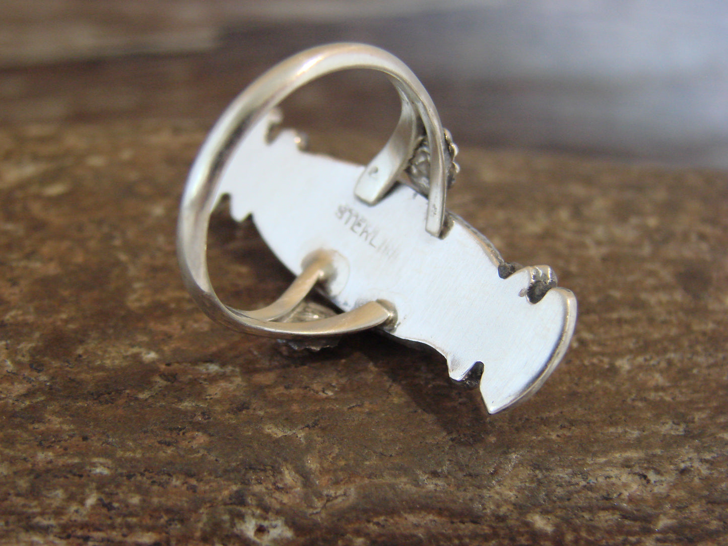 Native American Sterling Silver & Turquoise Ring by Largo - Size 8