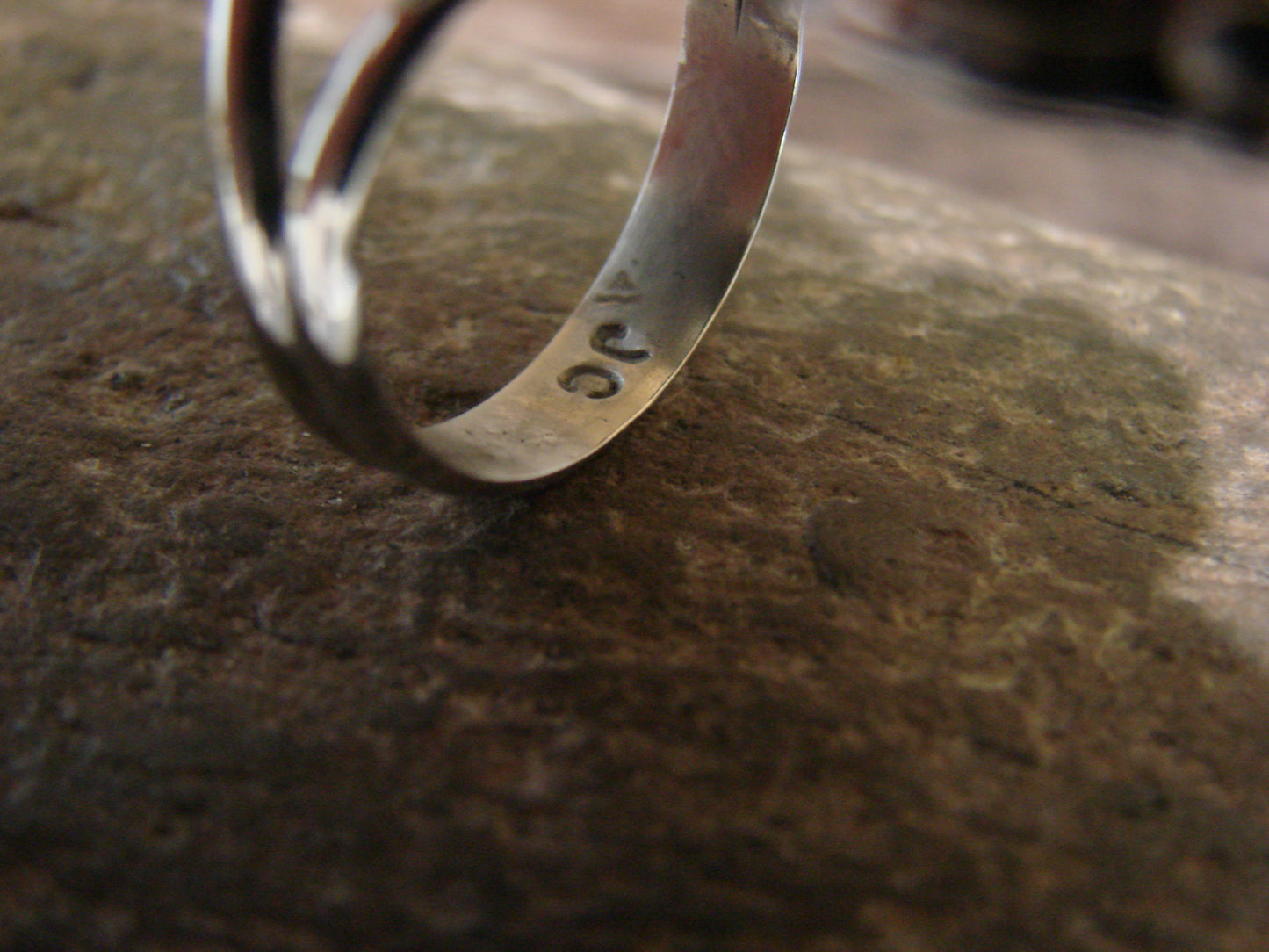 Native American Nickel Silver & Turquoise Ring by Cleveland - Size 10.5