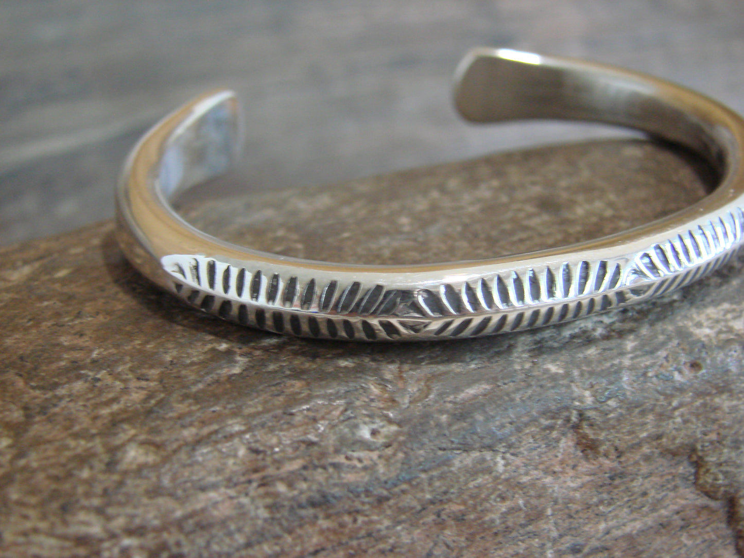 Heavy Native American Sterling Silver Bracelet by Tahe