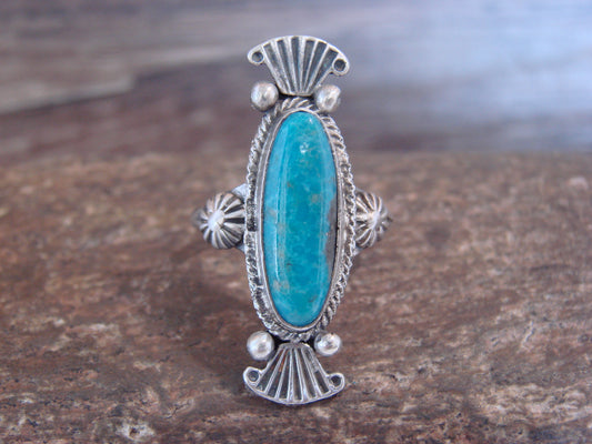 Native American Sterling Silver & Turquoise Ring by Largo - Size 8