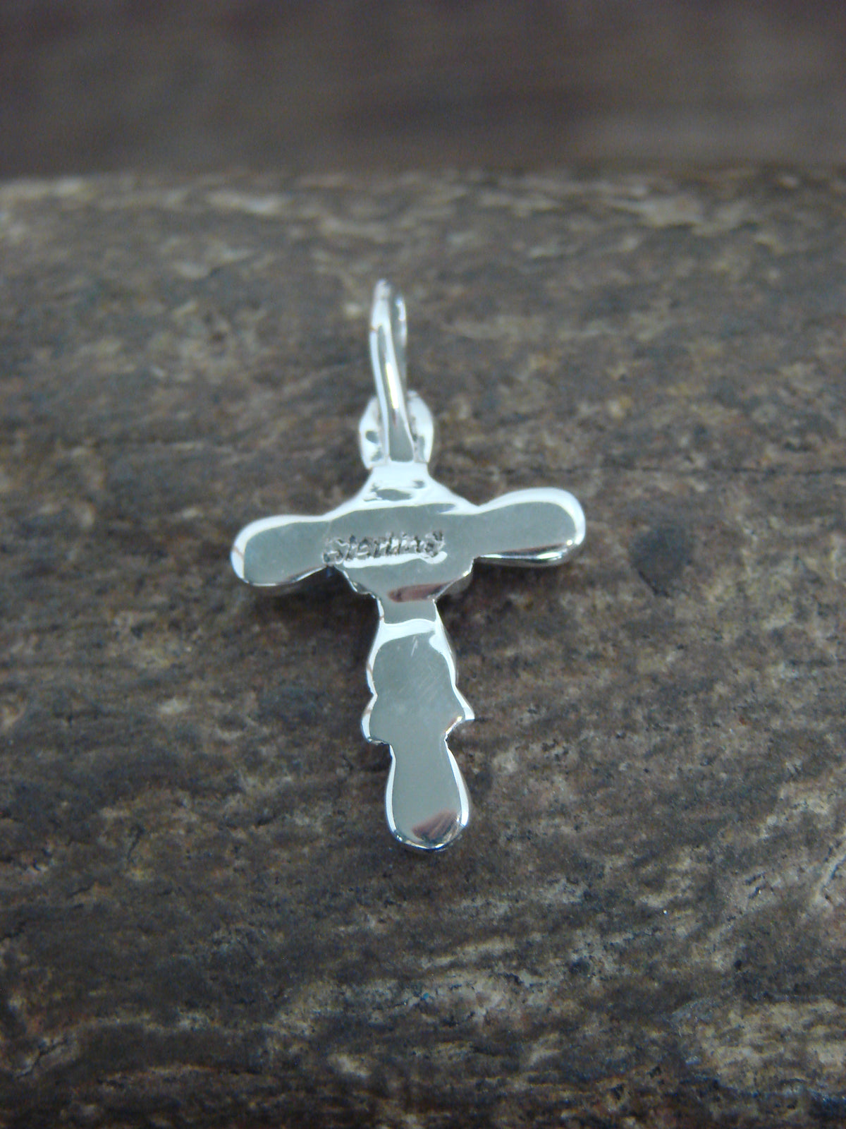 Native American Sterling Silver Turquoise Cross Pendant - Vacit
