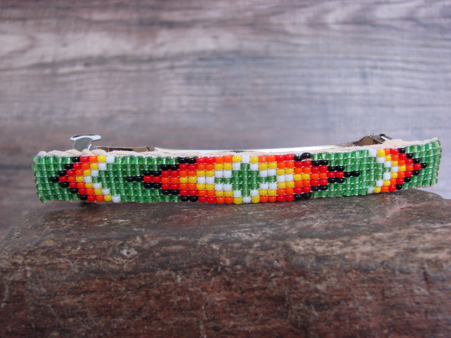 Native American Hand Beaded Hair Barrette by Cleveland