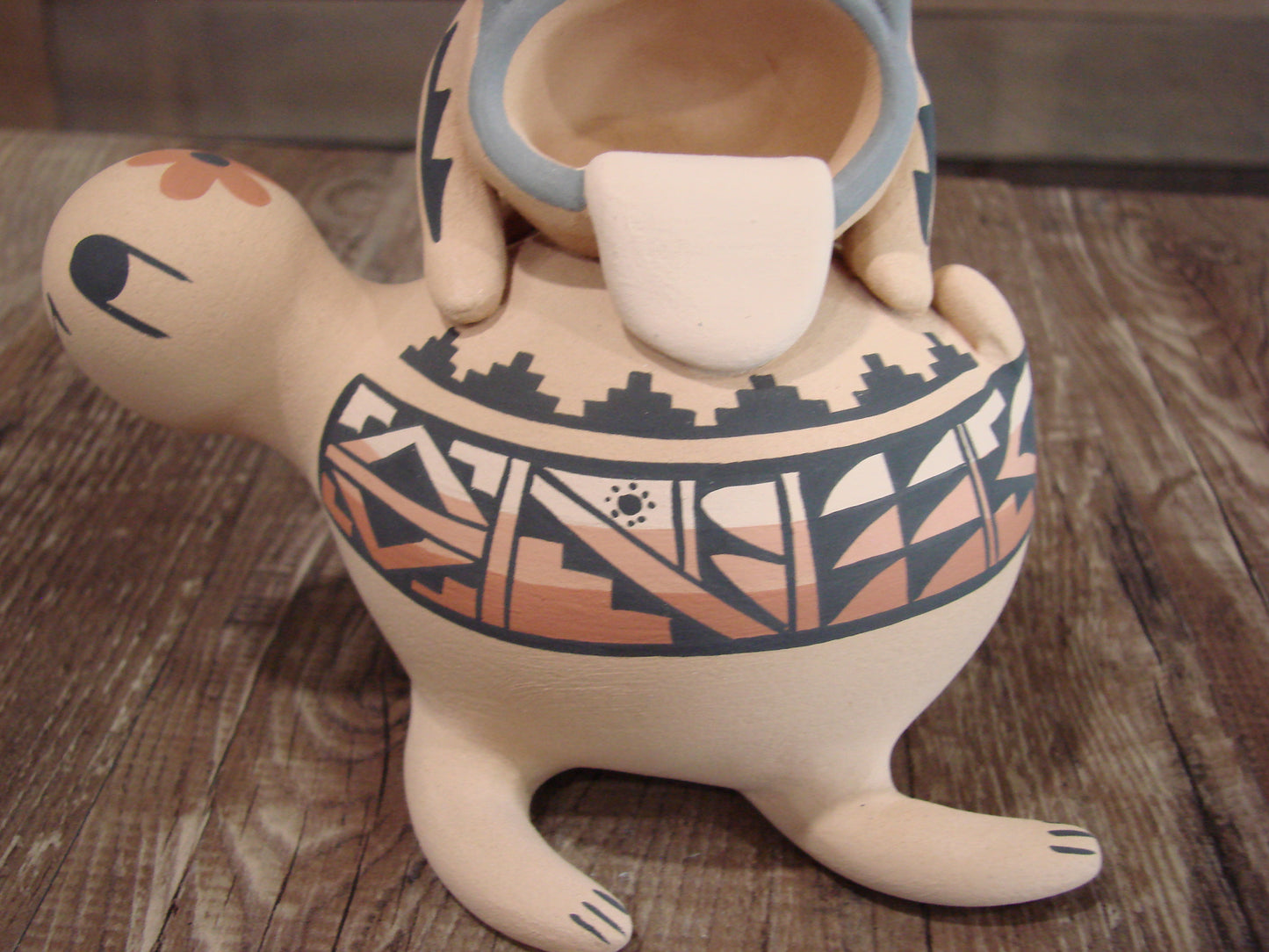 Native American Jemez Pueblo Handmade Clay Frog & Turtle by Fragua