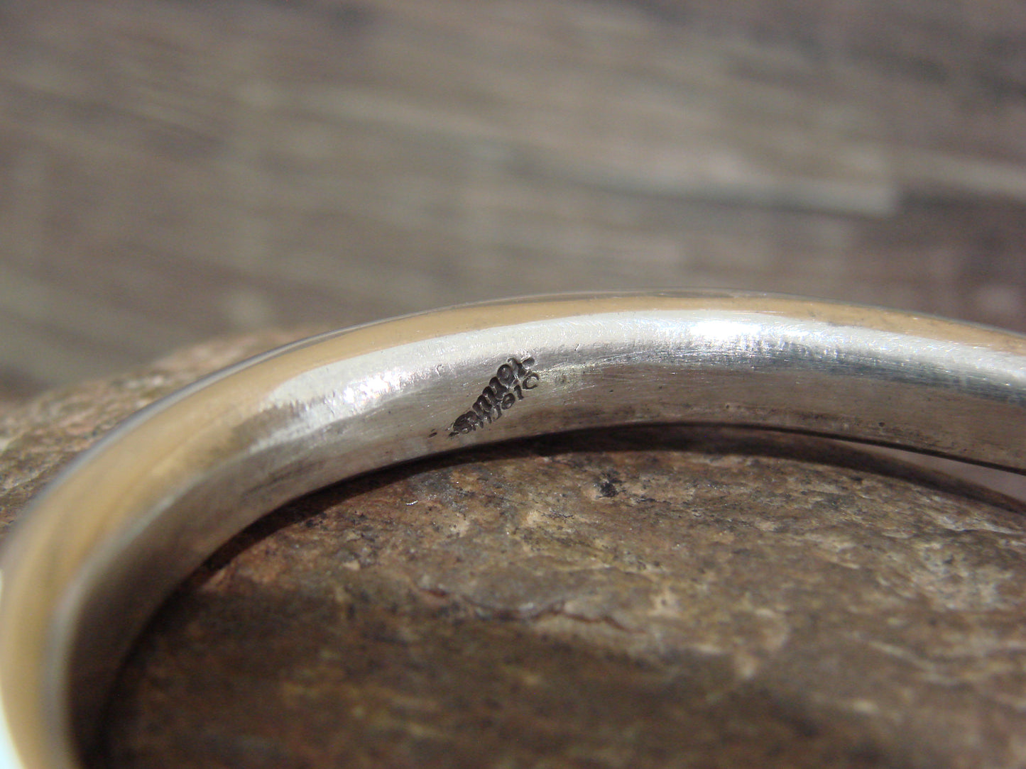 Heavy Native American Sterling Silver Bracelet by Tahe