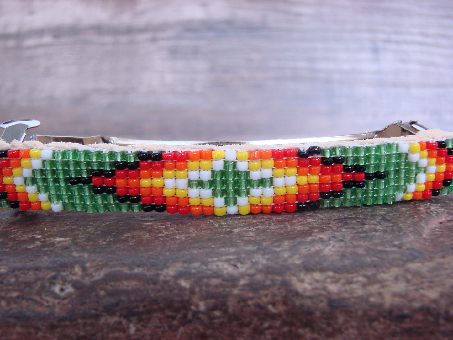 Native American Hand Beaded Hair Barrette by Cleveland