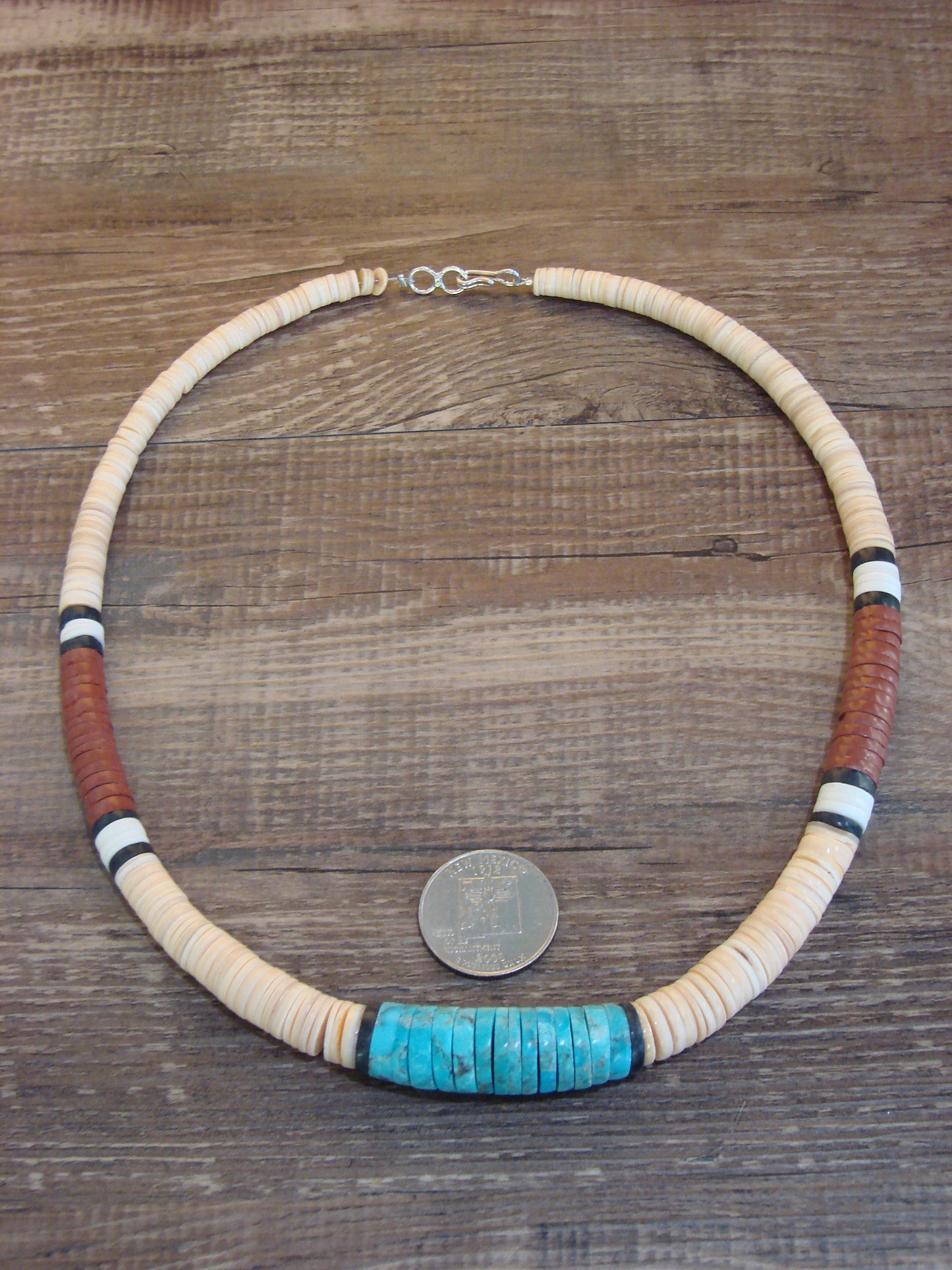 Native American 19" Santo Domingo Multi Stone Heishi Necklace - Crespin