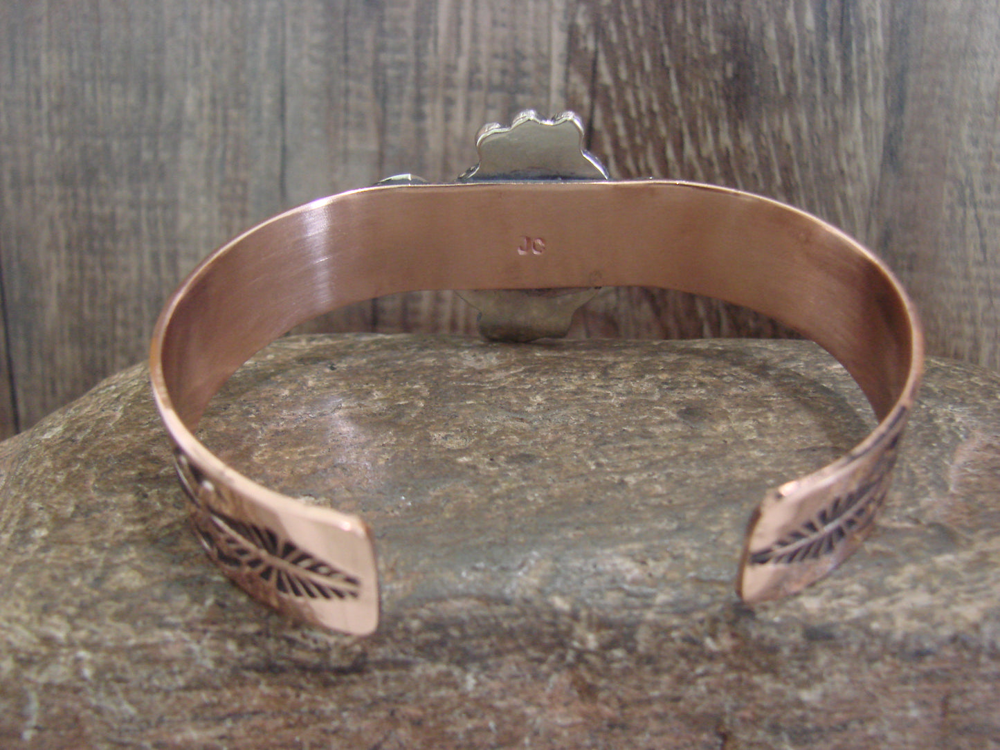 Native American Copper & Turquoise Bracelet by Cleveland