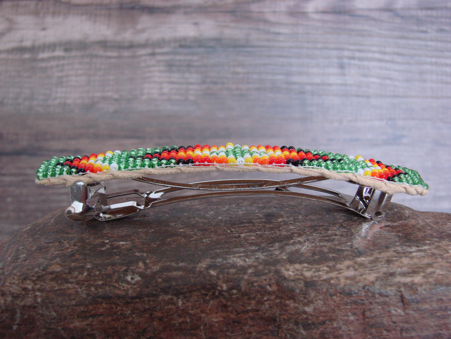 Native American Hand Beaded Hair Barrette by Cleveland