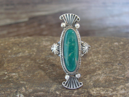 Native American Sterling Silver & Turquoise Ring by Largo - Size 8