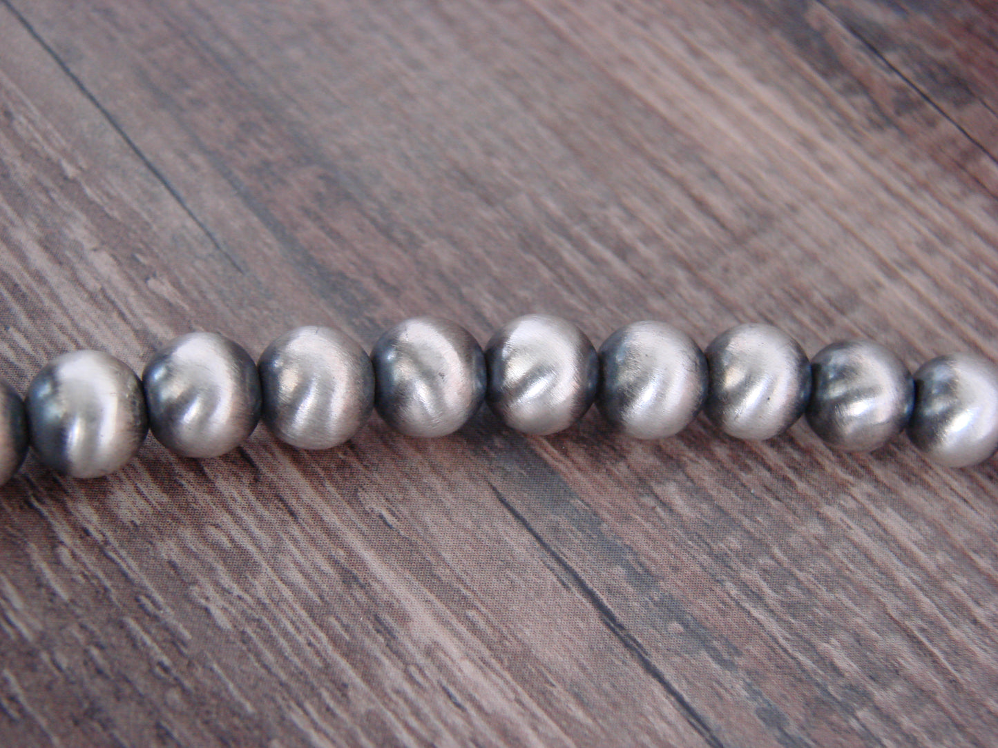 Native American Sterling Silver 8mm Adjustable Navajo Pearl Necklace - Mariano