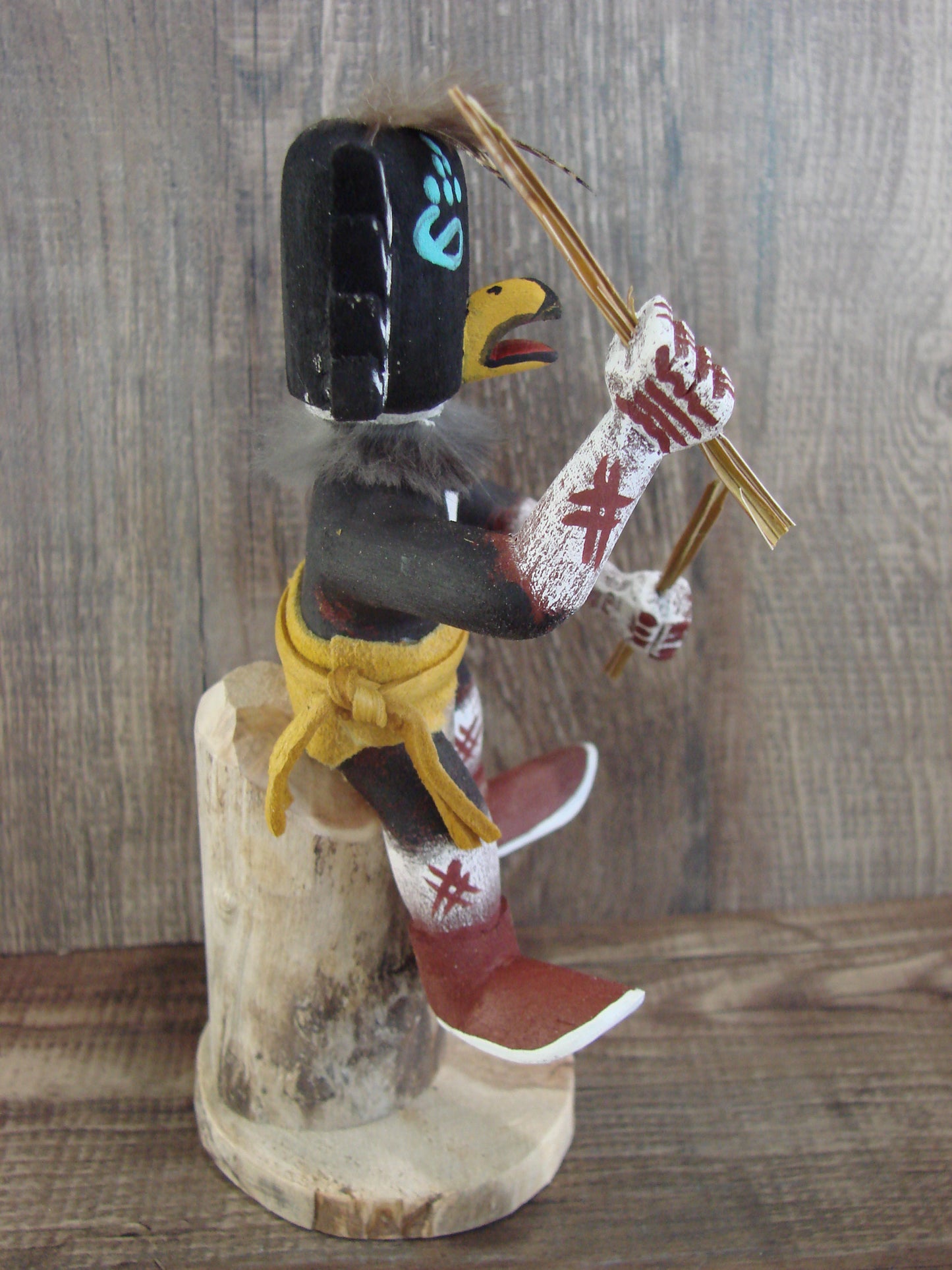 Native American Crow Kachina Dancer Signed Benally
