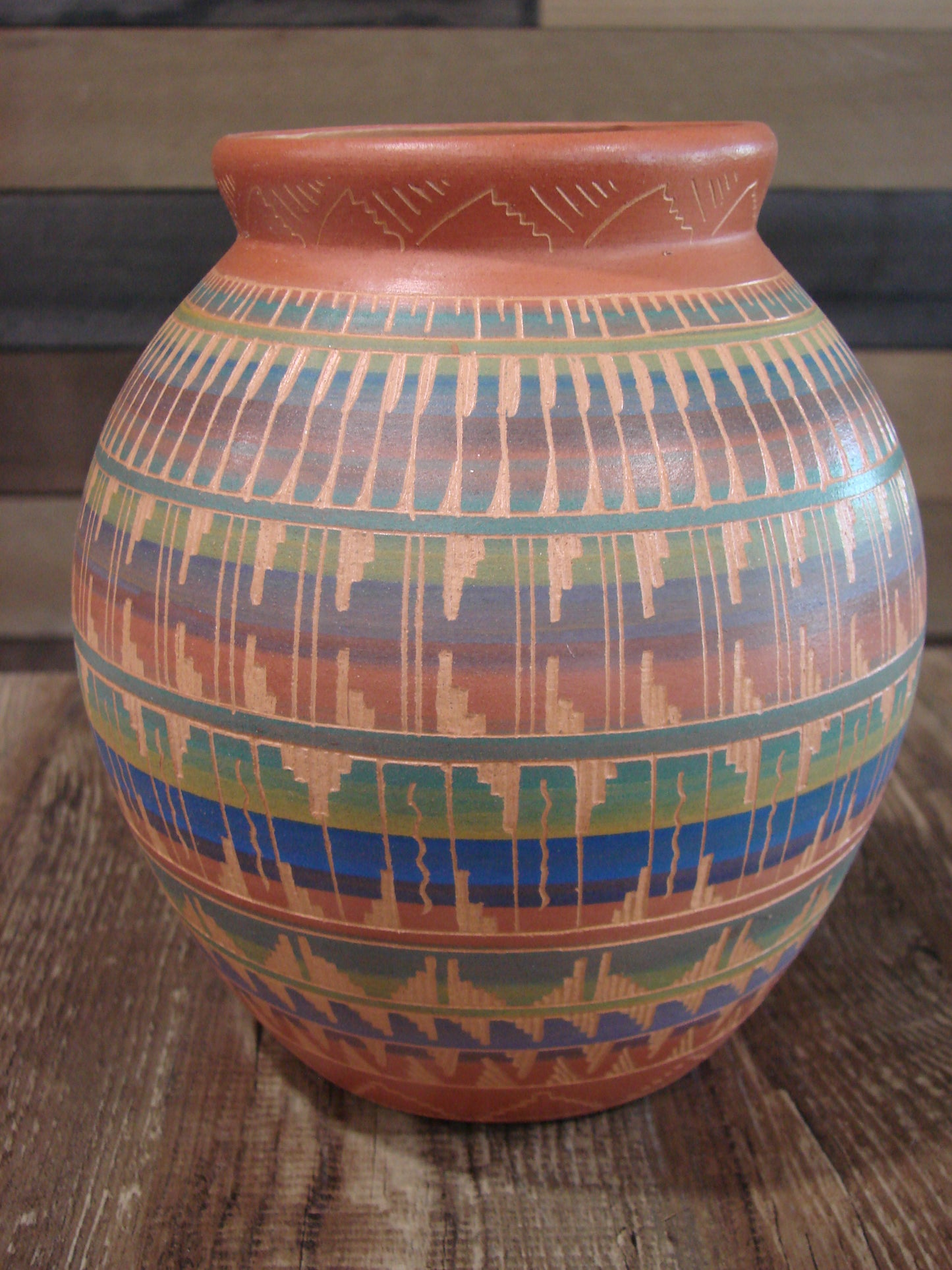 Native American Hand Etched & Hand Painted Pottery - Gilmore