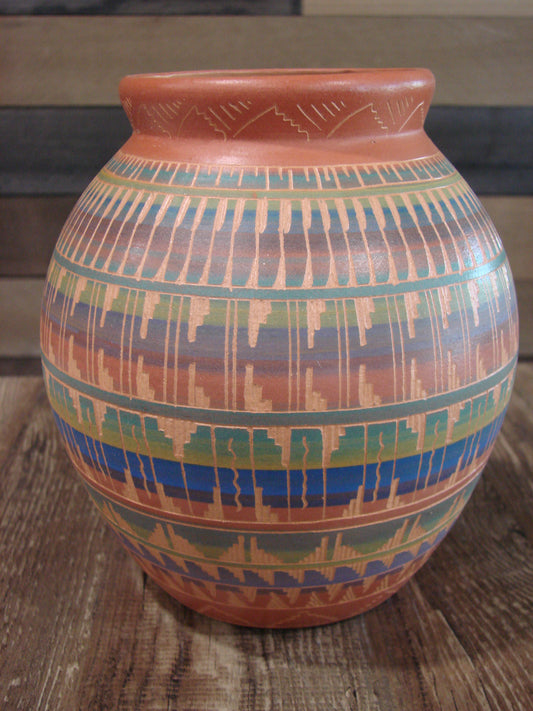 Native American Hand Etched & Hand Painted Pottery - Gilmore