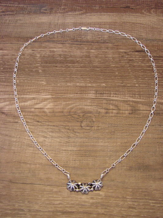 21" Native American Sterling Silver Star Chain Necklace by Lewis