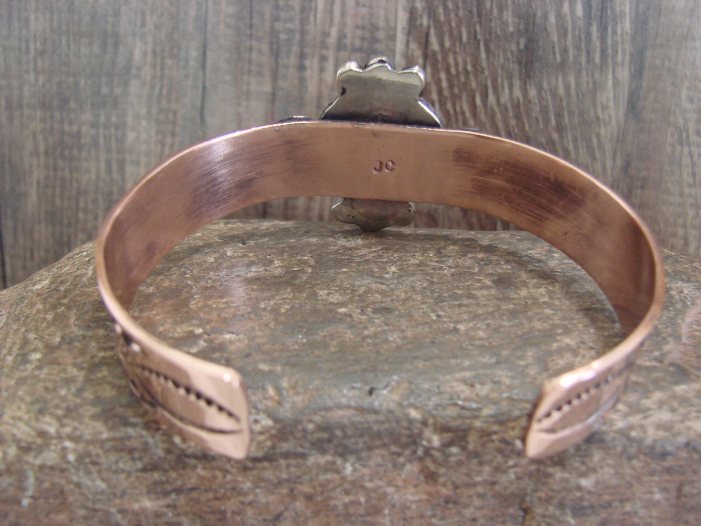 Native American Copper & Turquoise Bracelet by Cleveland