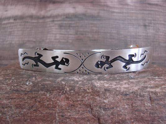 Native American Sterling Silver Hand Stamped Hair Barrette by Begay