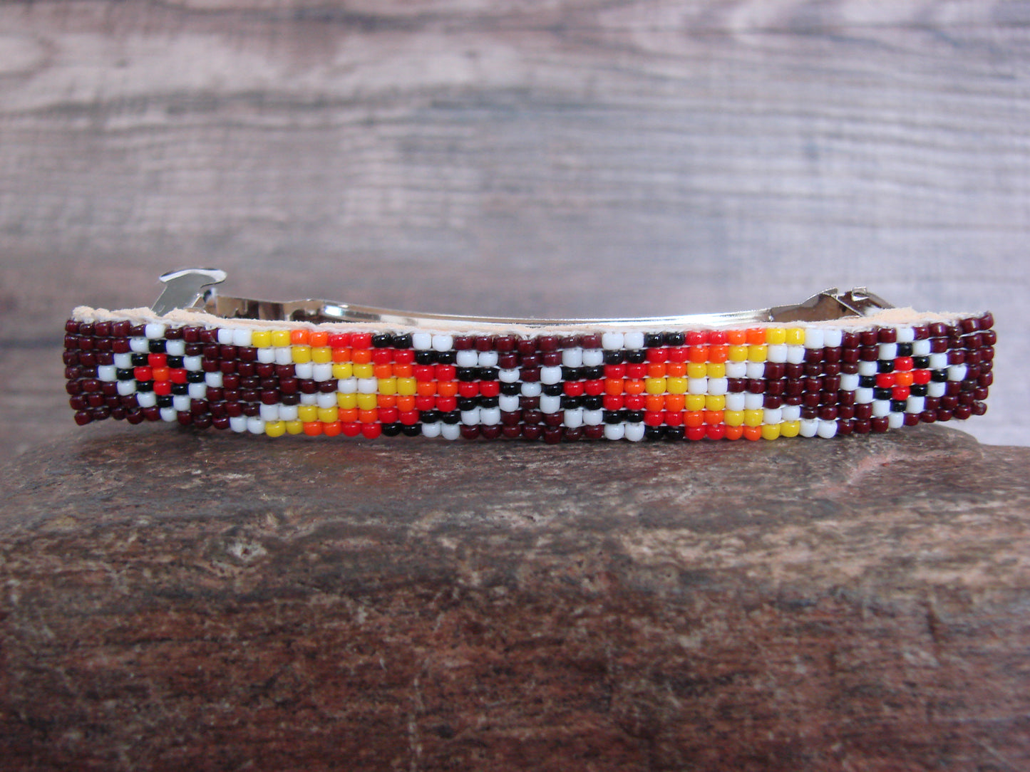 Native American Hand Beaded Hair Barrette by Cleveland