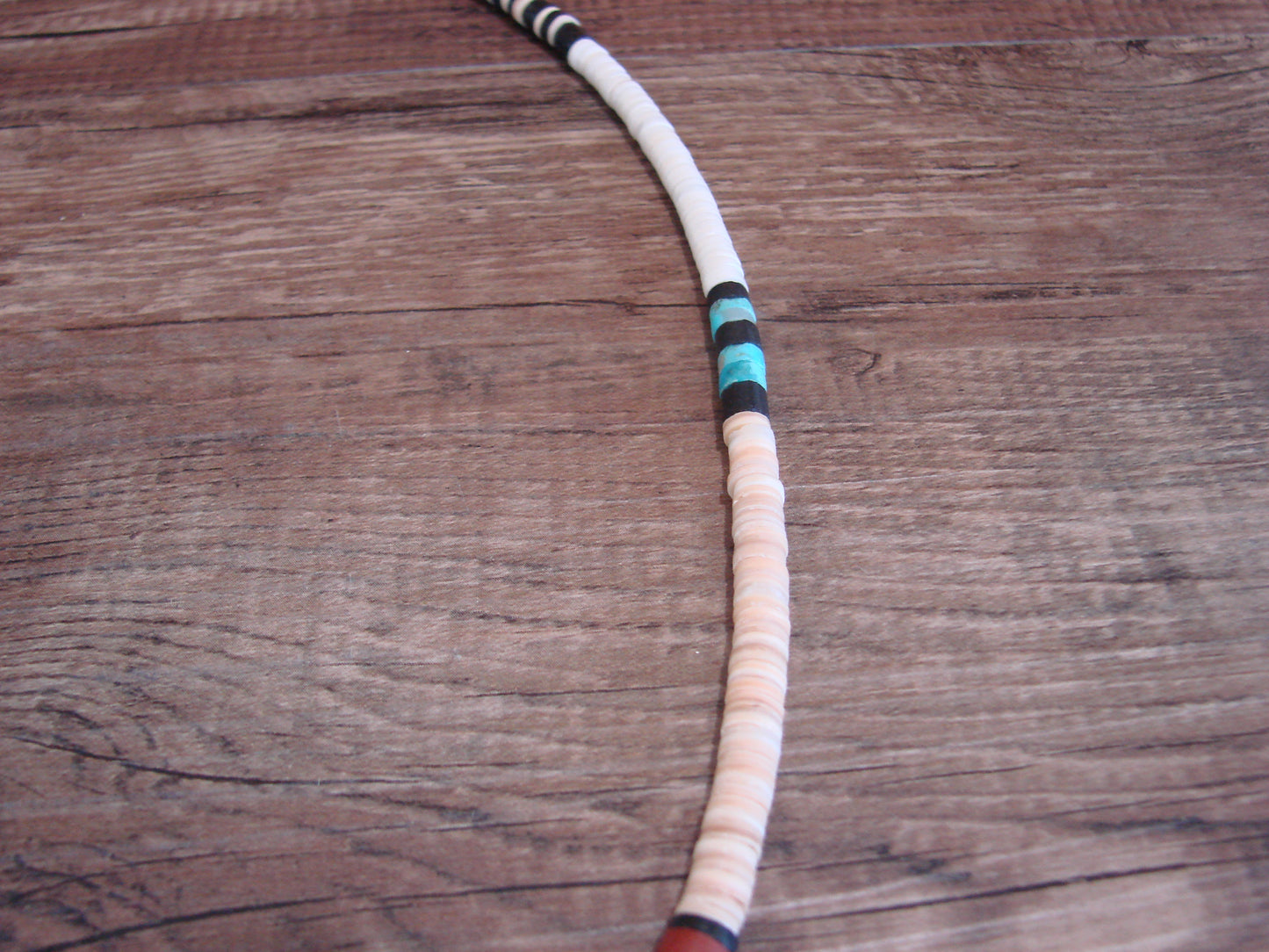 Native American 25" Santo Domingo Turquoise Heishi Necklace - Crespin