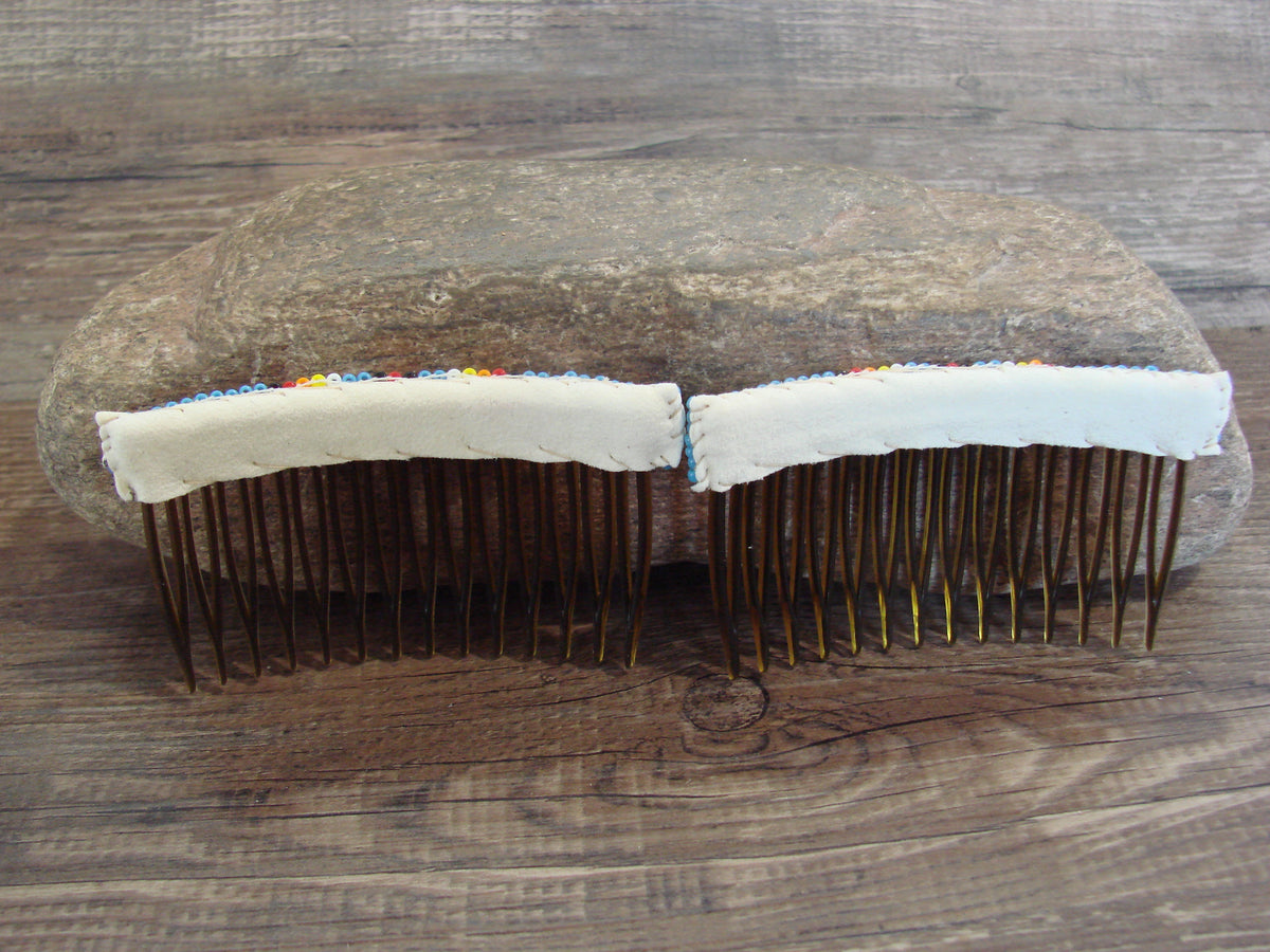Native American Hand Beaded Hair Comb Set by Cleveland