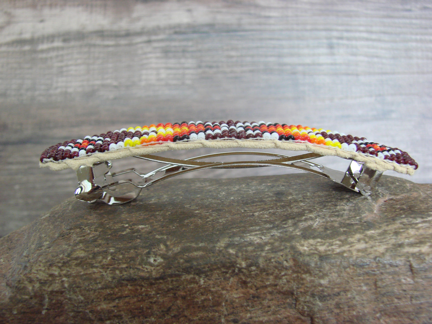 Native American Hand Beaded Hair Barrette by Cleveland