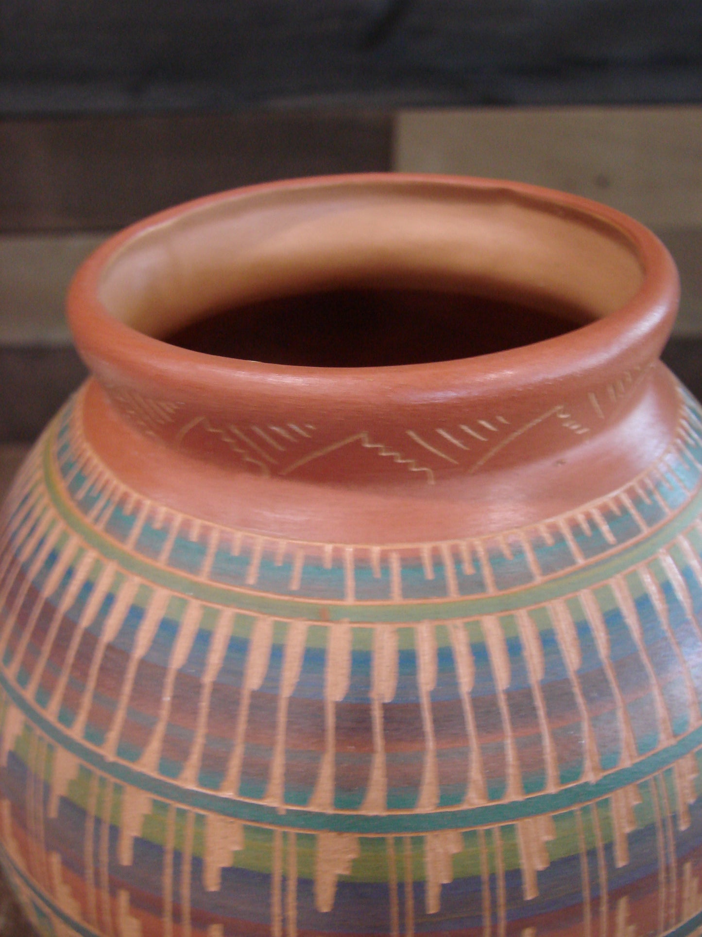 Native American Hand Etched & Hand Painted Pottery - Gilmore