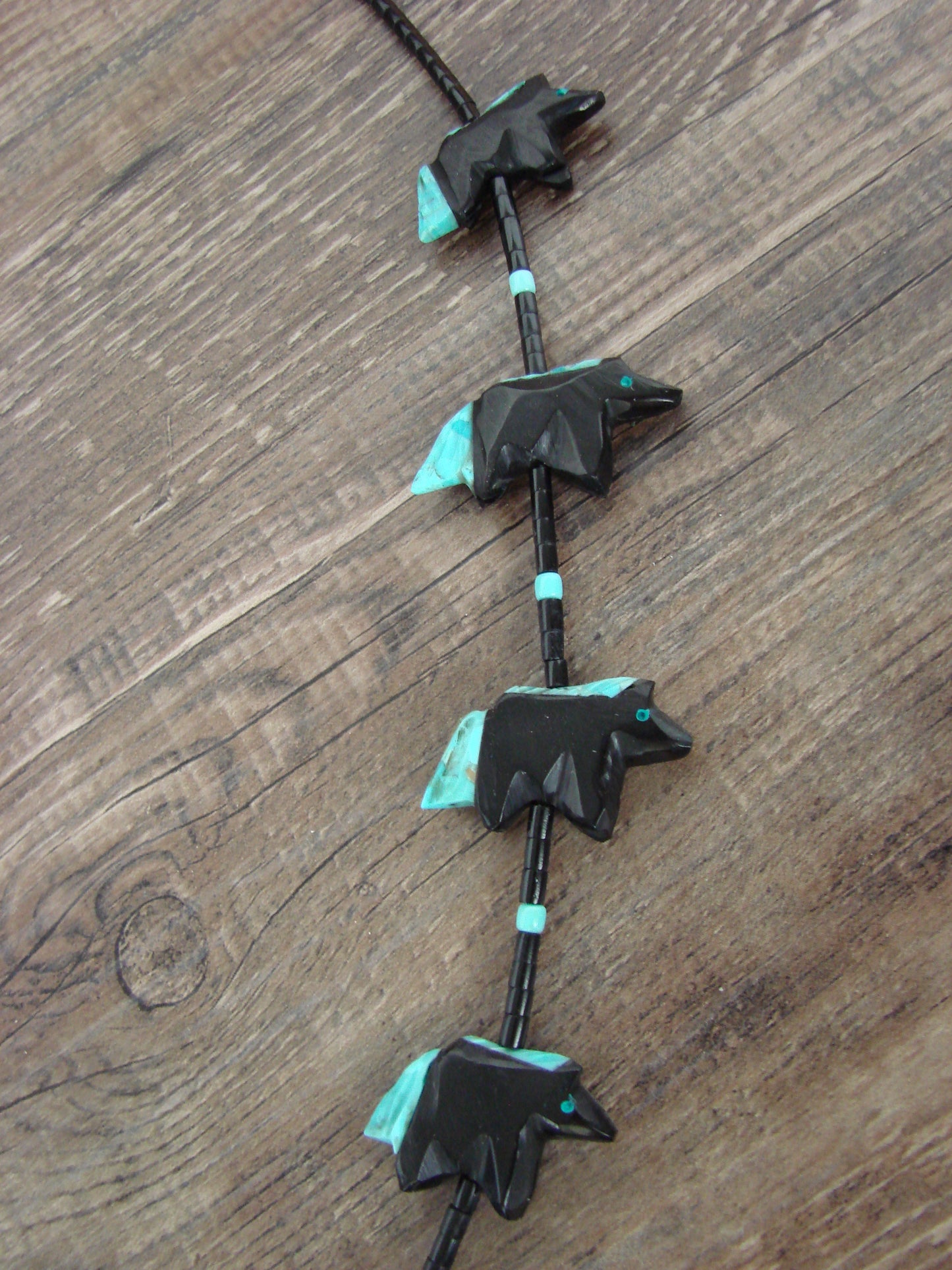 Hand Carved Jet Horse Fetish Necklace - Mitchell