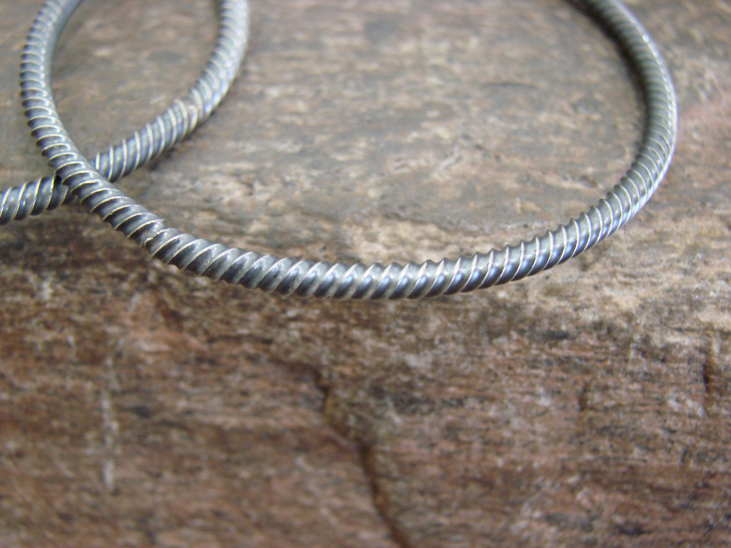 Native American Sterling Silver & Turquoise Hoop Post Earrings - Betone