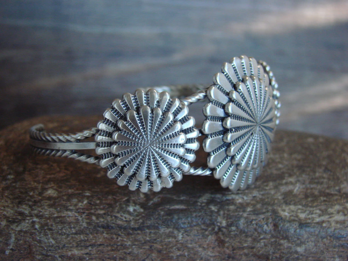 Native American Sterling Silver Concho Bracelet - Morgan