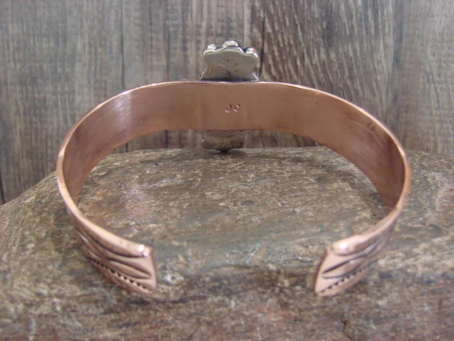 Native American Copper & Turquoise Bracelet by Cleveland