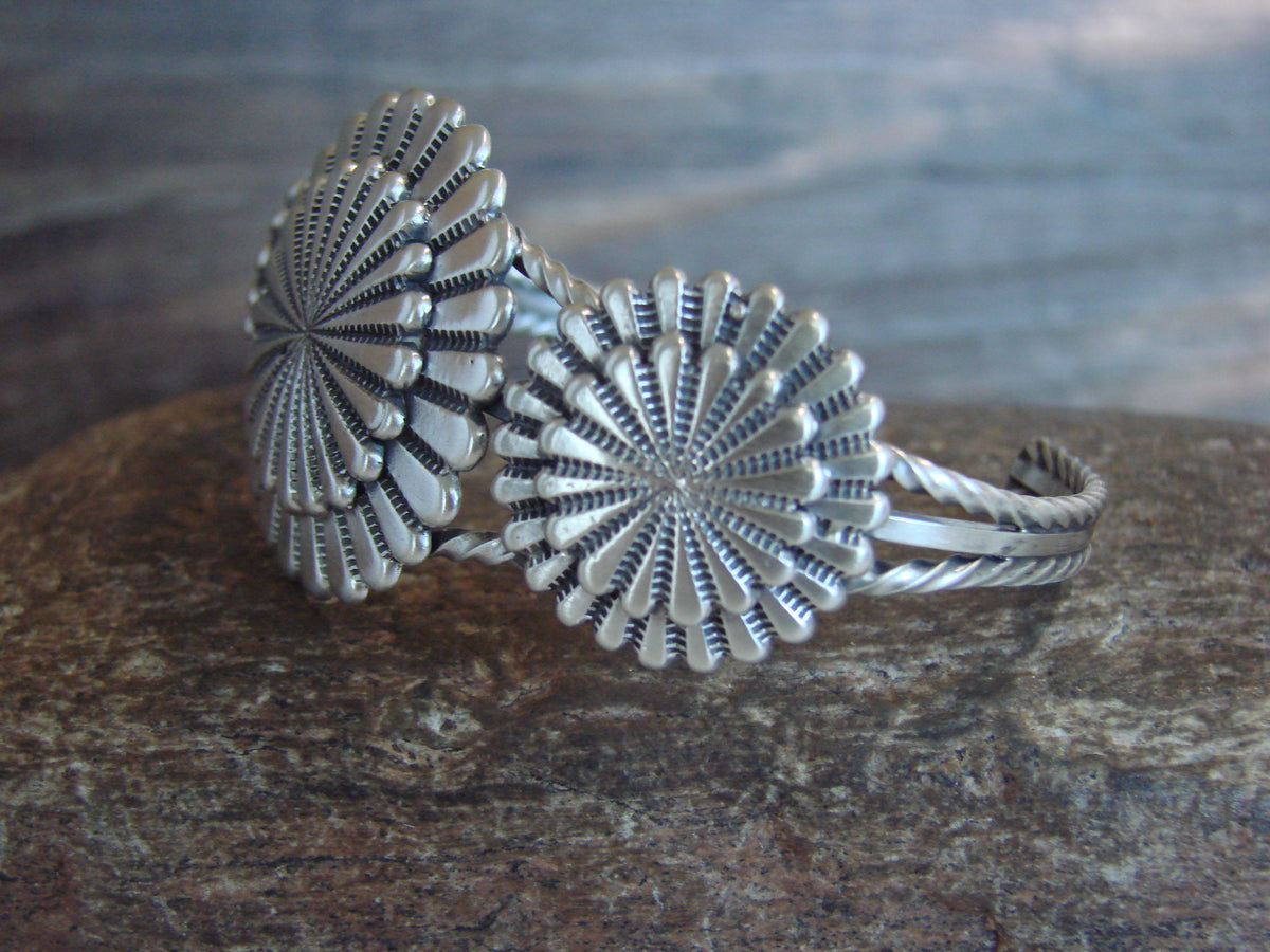 Native American Sterling Silver Concho Bracelet - Morgan