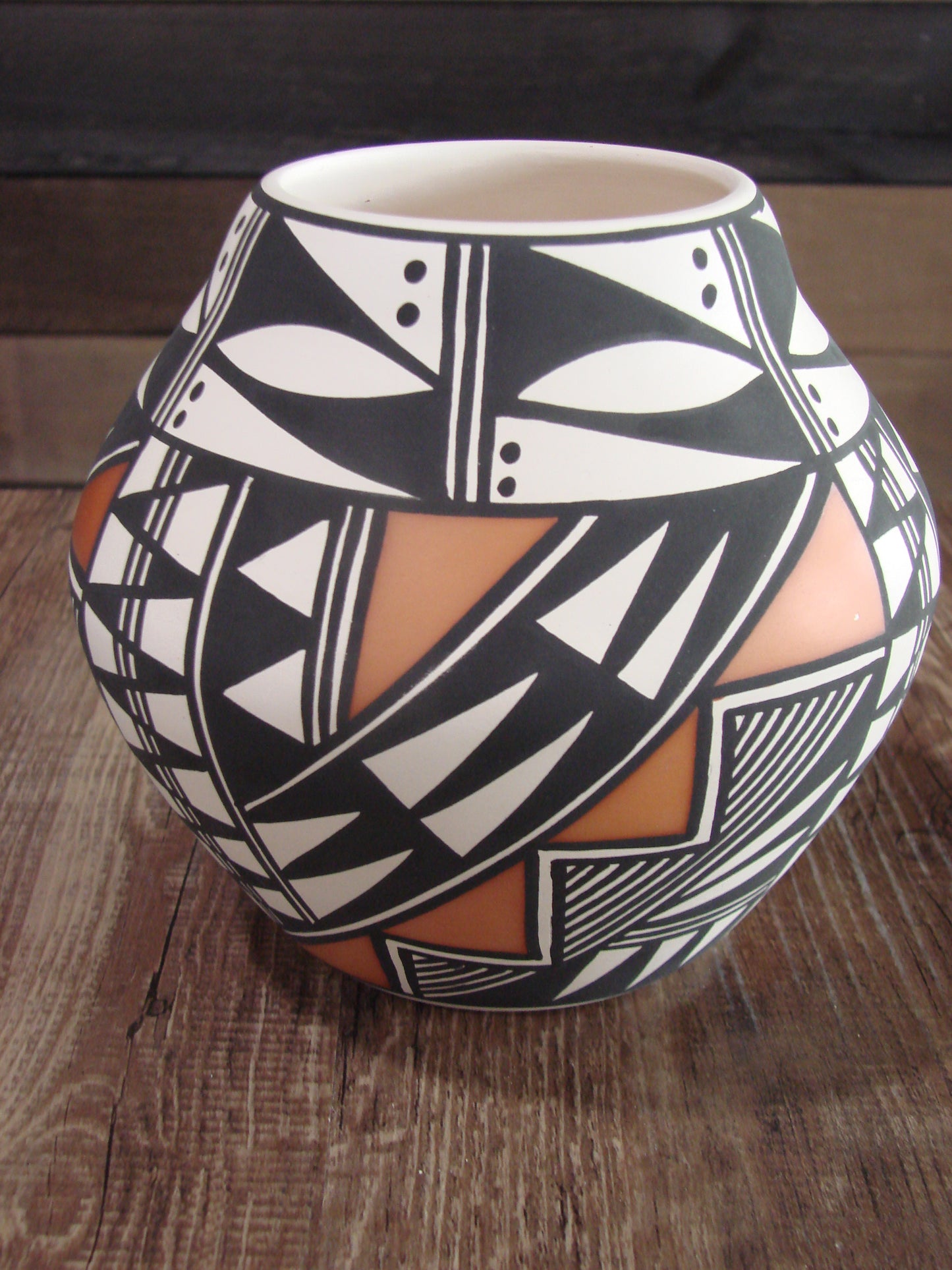 Native American Hand Painted Fine Line Acoma Pottery by Estevan