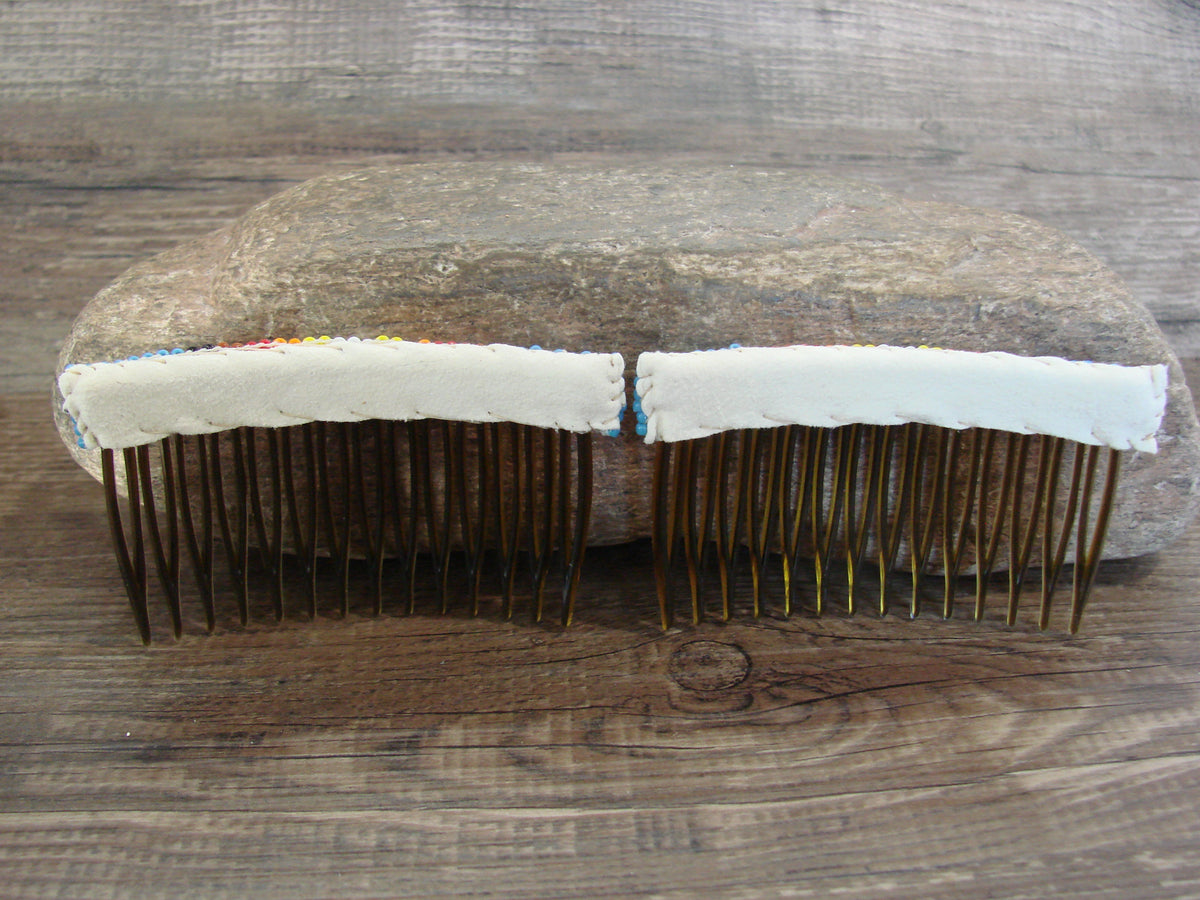 Native American Hand Beaded Hair Comb Set by Cleveland