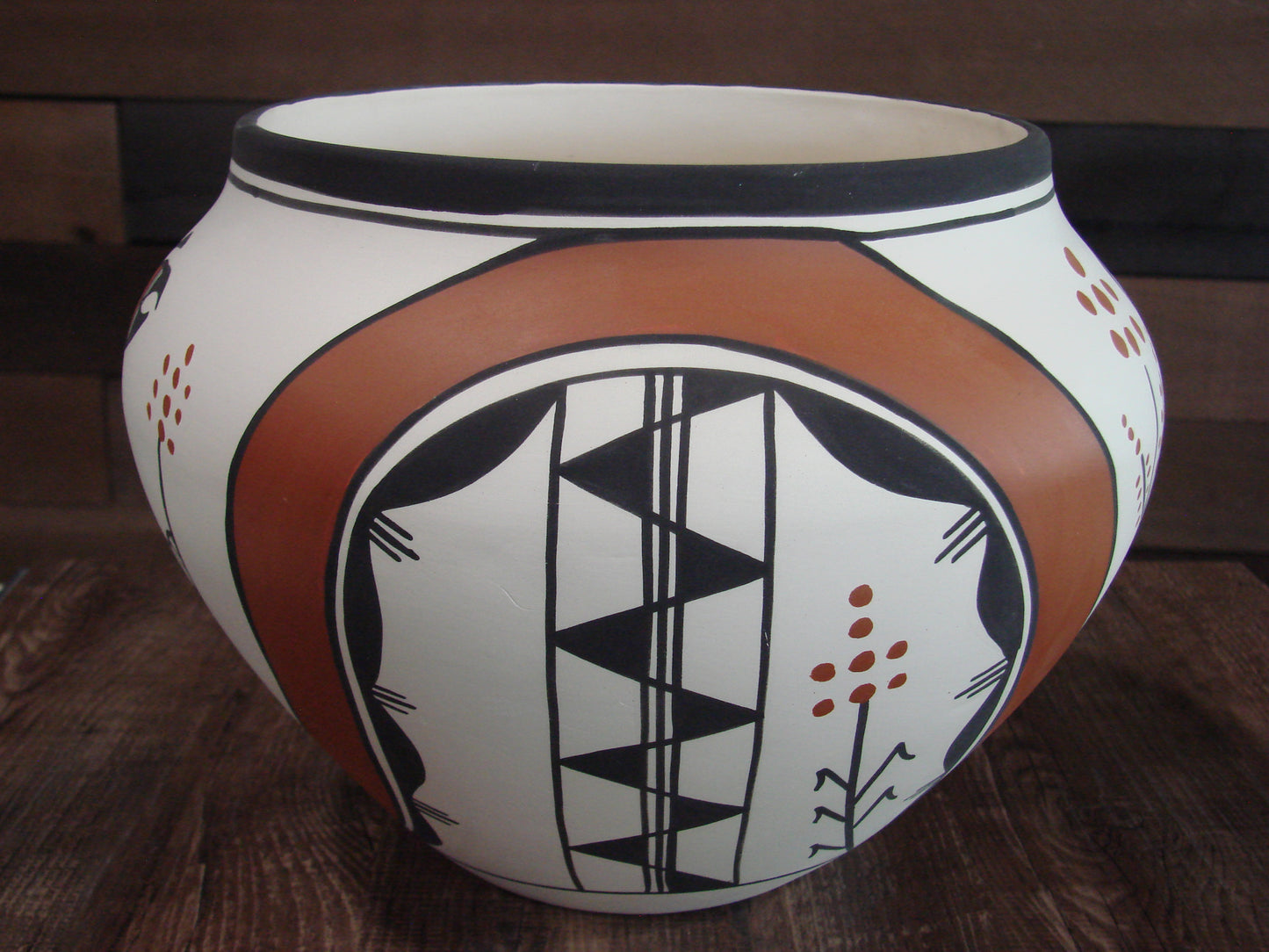 Native American Acoma Fine Line Hand Painted Pottery by Garcia