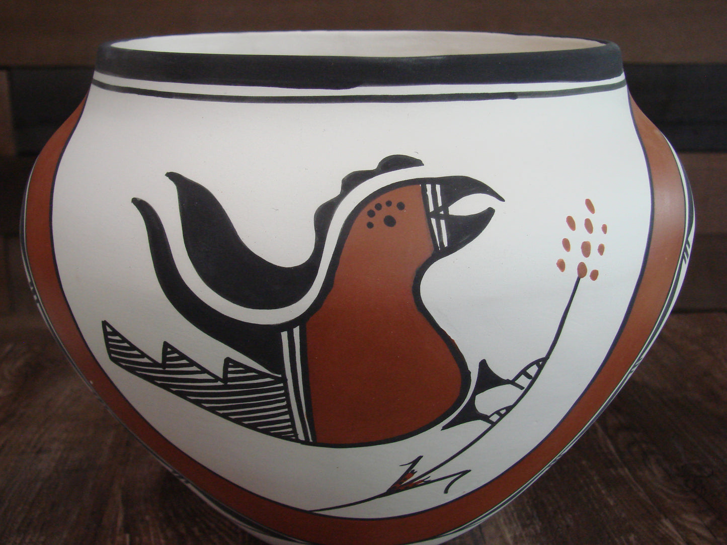 Native American Acoma Fine Line Hand Painted Pottery by Garcia