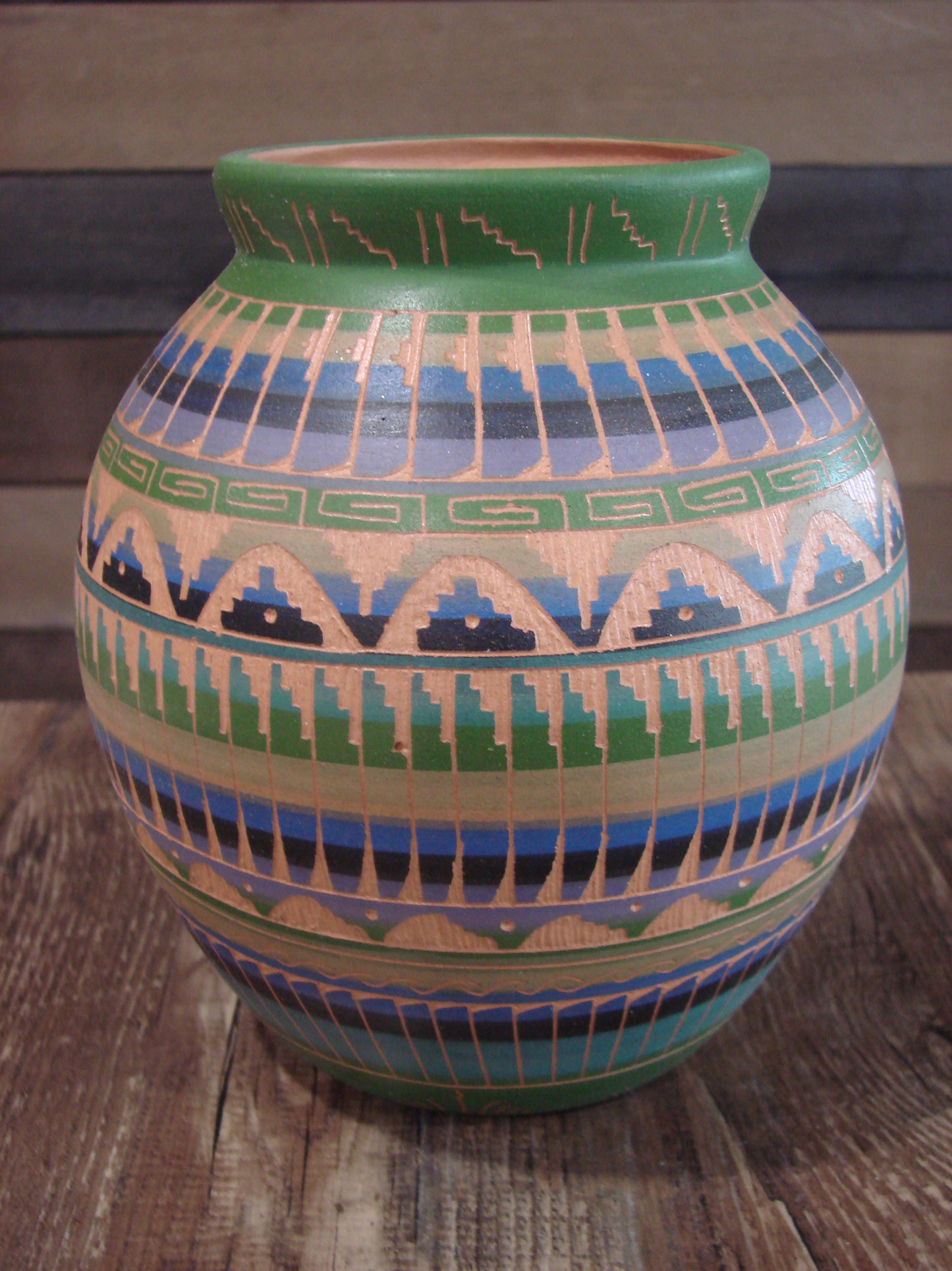 Native American Hand Etched & Hand Painted Pottery - Gilmore