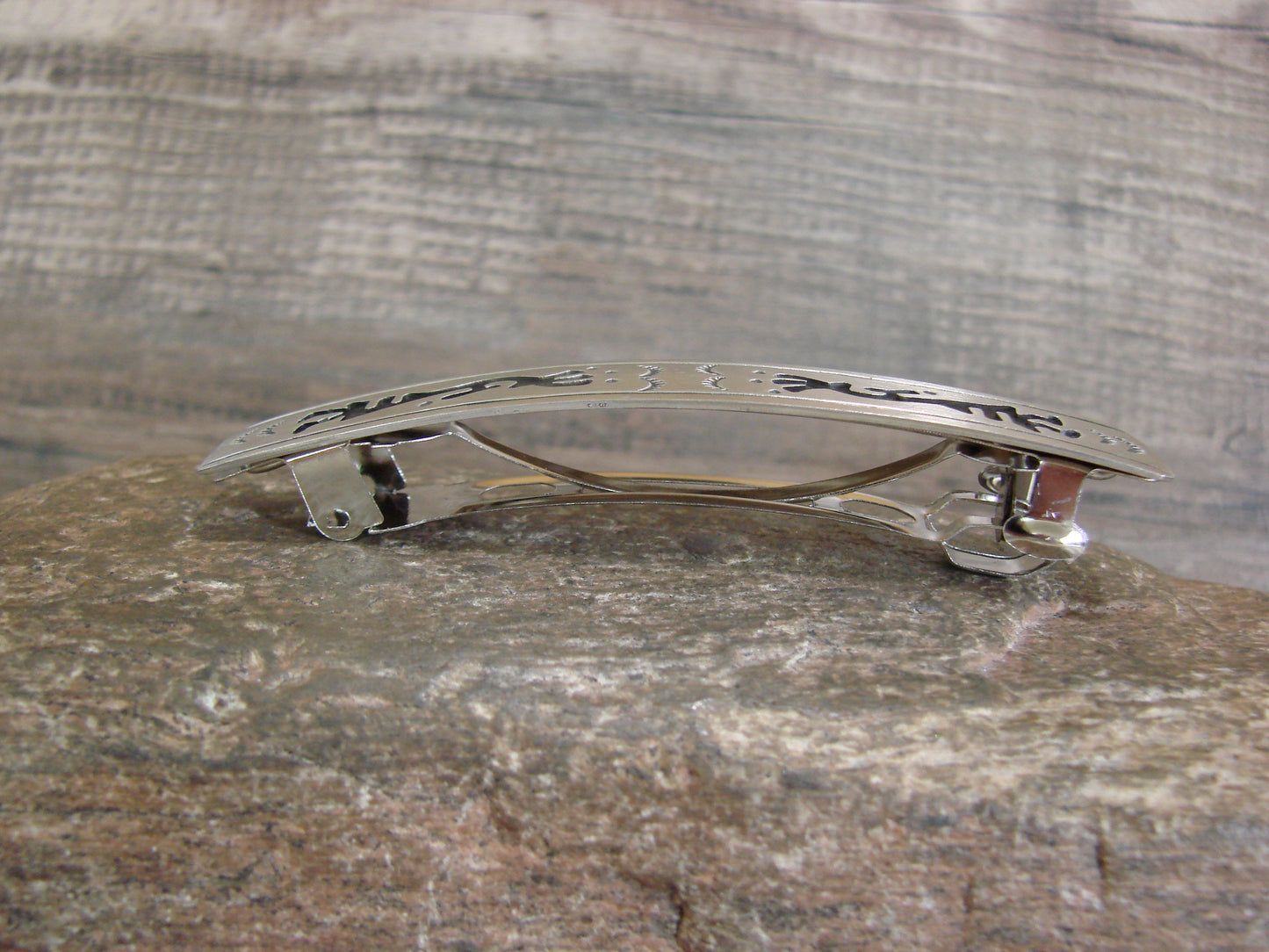 Native American Sterling Silver Hand Stamped Hair Barrette by Begay
